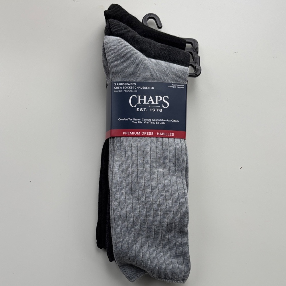 Chaps Premium Black and Gray Dress Socks